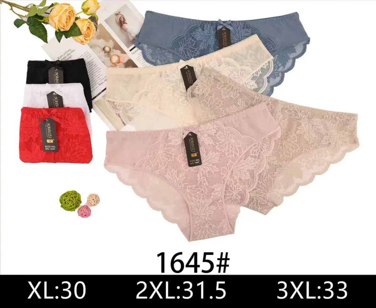 Koronkowe majtki damskie 1645# w zestawie kolorów XL-3XL