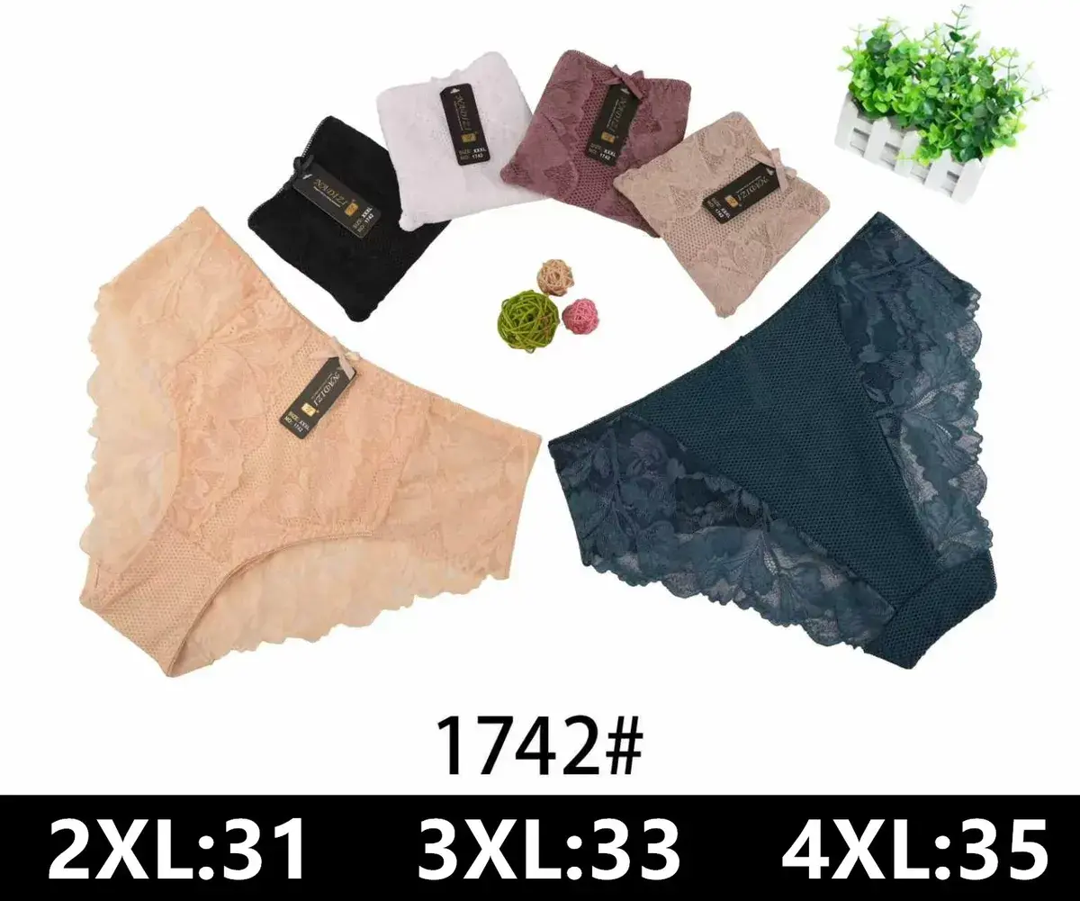 Koronkowe majtki damskie 2XL-4XL mix kolorów 1742#