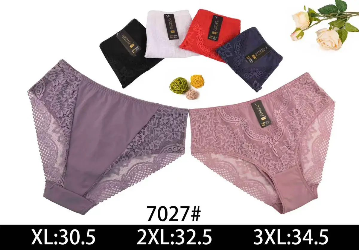 Majtki damskie koronkowe 7027 zestaw kolorów XL-3XL