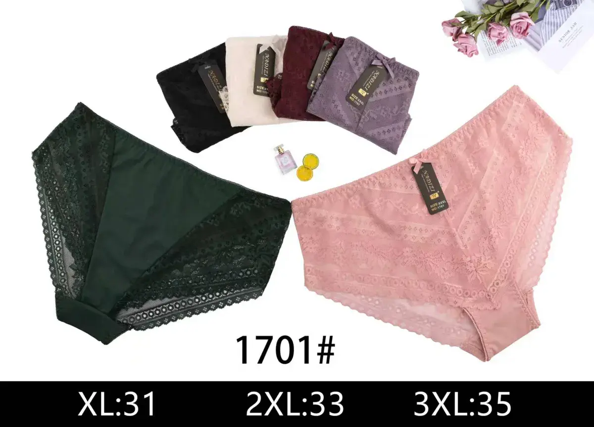 Majtki damskie koronkowe 1701# w rozmiarach XL-3XL, mix kolorów