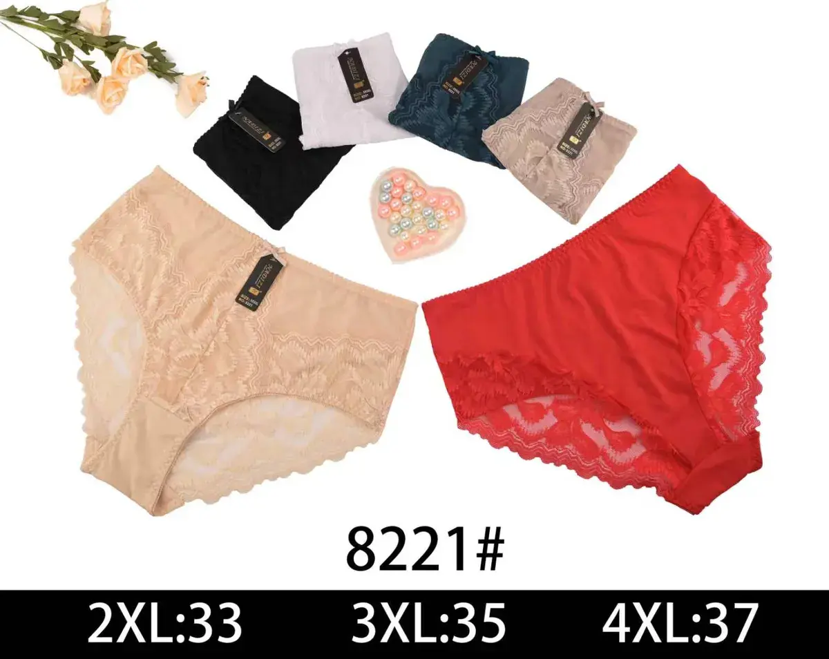 Majtki damskie koronkowe 2XL-4XL mix kolorów 8221