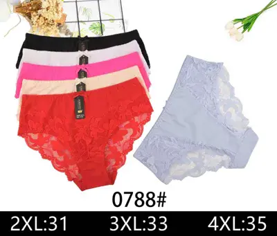 Majtki damskie koronkowe 2XL-4XL kolorowe zestaw 5 sztuk