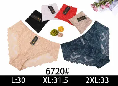 Koronkowe majtki damskie 6720# w zestawie kolorów L-2XL