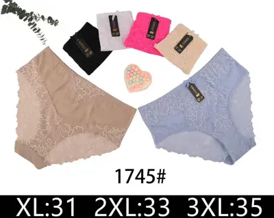 Majtki damskie koronkowe 1745# XL-3XL beżowe, czarne, różowe, błękitne