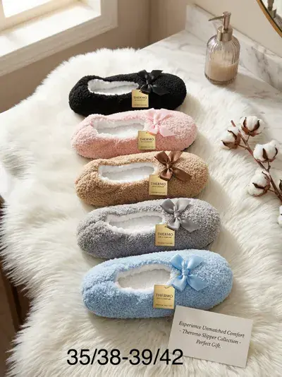 Miękkie kapcie damskie Thermo w pastelowych kolorach 35/38-39/42