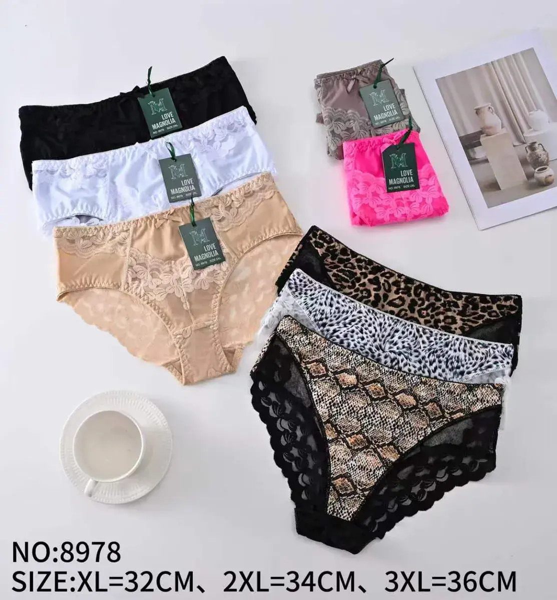 Zestaw damskiej bielizny Love Magnolia z koronką i wzorami XL-3XL