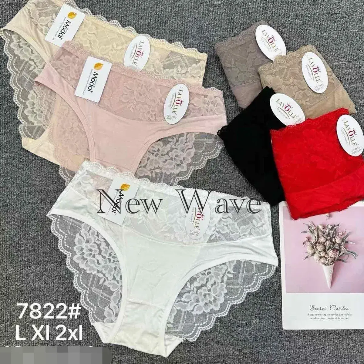 Majtki damskie koronkowe New Wave 7822 L/XL 2XL mix kolorów
