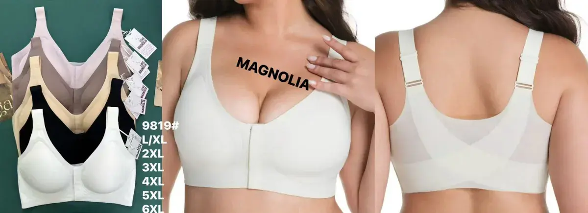 Biustonosz Magnolia bez fiszbin beżowy i czarny mix rozmiarów