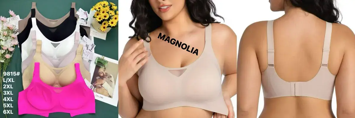 Biustonosz bez fiszbin Magnolia mix kolorów rozmiary L-6XL