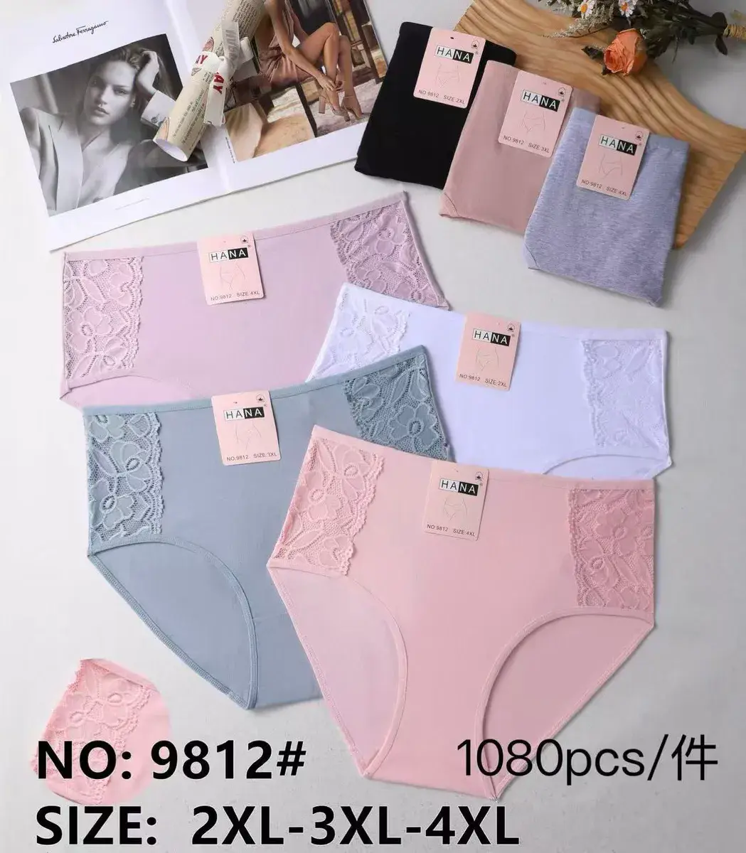Majtki damskie HANA z koronką w pastelowych kolorach 2XL-4XL