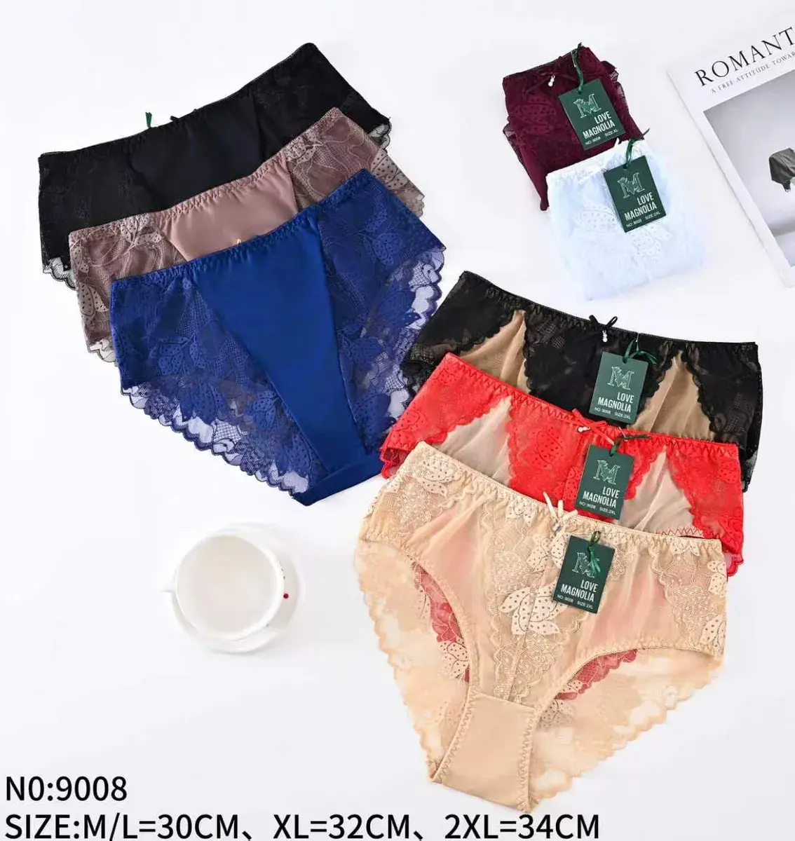 Majtki damskie Love Magnolia z koronką w różnych kolorach M-2XL