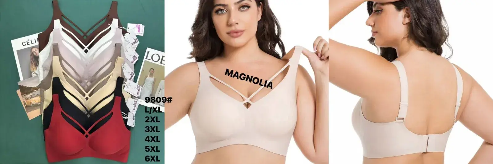 Biustonosz damski Magnolia beżowy XL 2XL 3XL 4XL