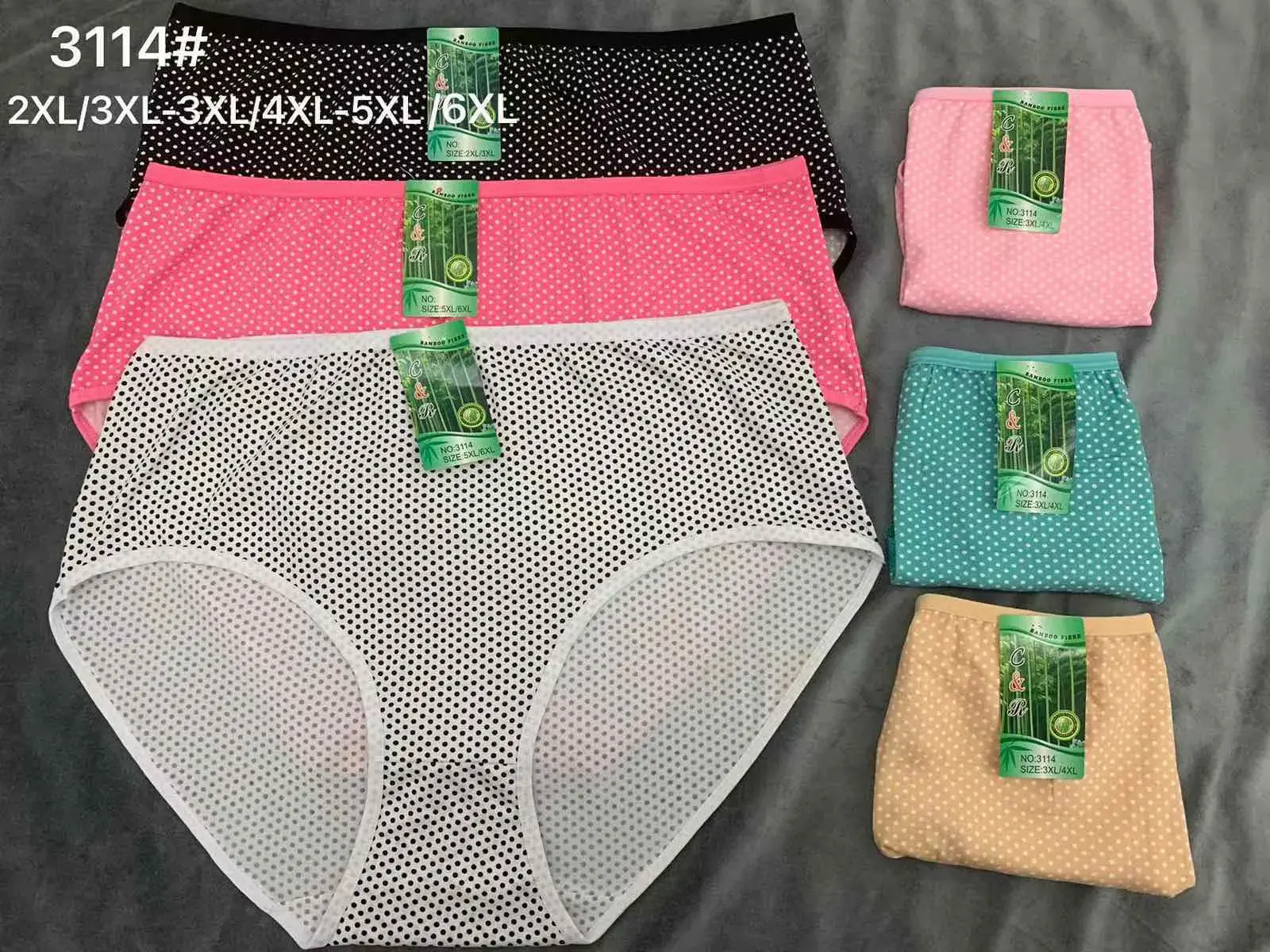 Majtki damskie XL-XXL 3114# czarny różowy beżowy