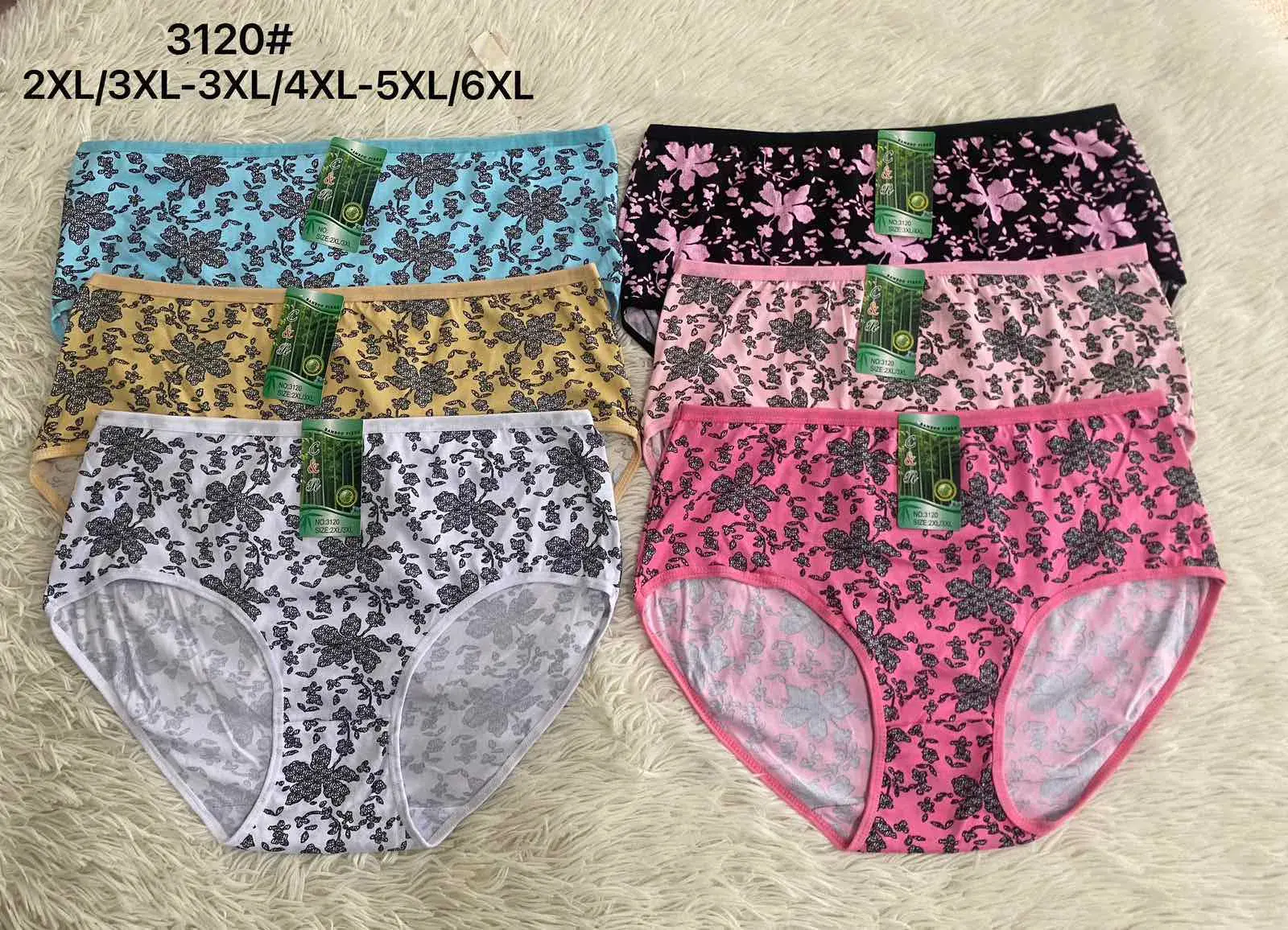 Majtki damskie 312# XL-6XL wzór kwiatowy