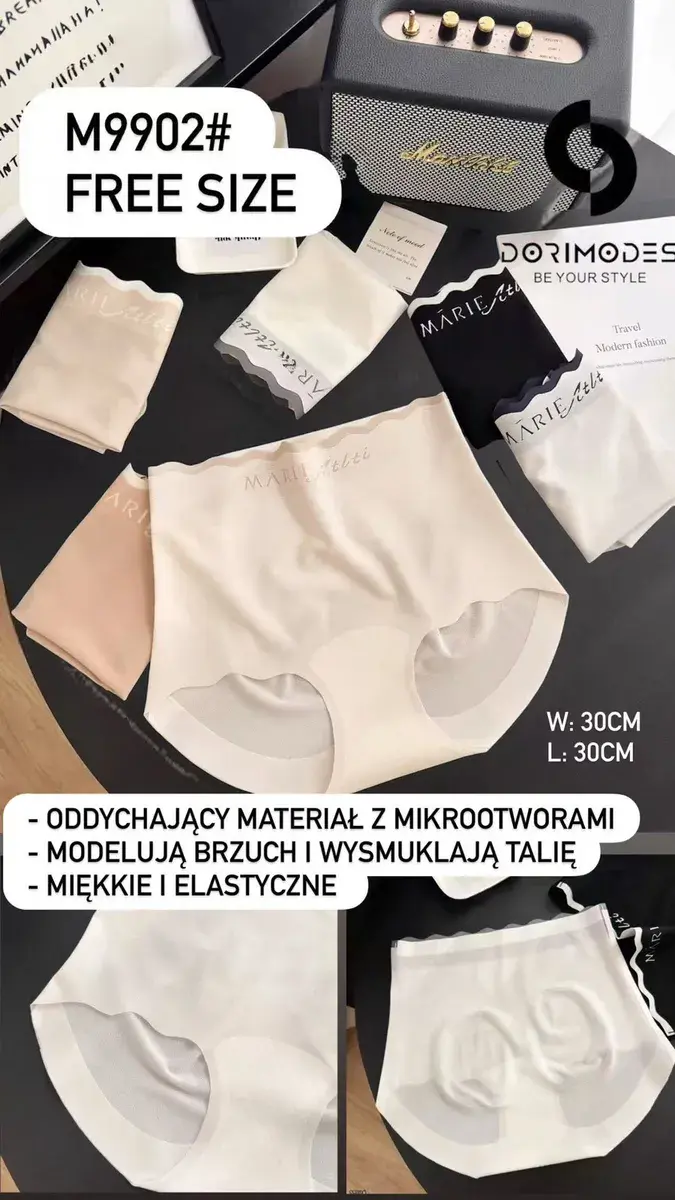 Majtki modelujące beżowe z mikrootworami, rozmiar uniwersalny