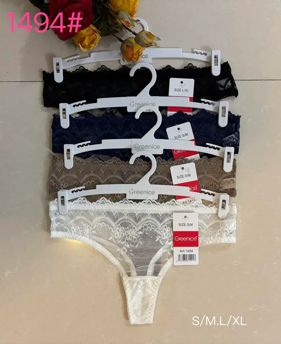 Koronkowe stringi damskie Greenice mix kolorów S-XL