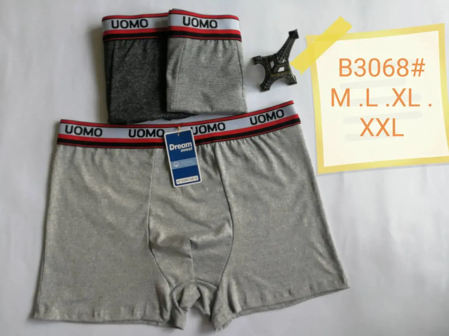 Bokserki męskie UOMO szare M L XL XXL B3068