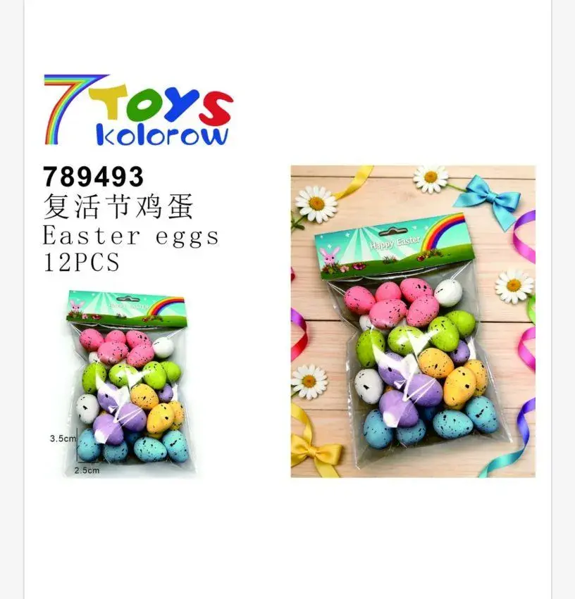 Ozdoby Wielkanocne Easter Eggs 12 szt kolorowe – wzór 2
