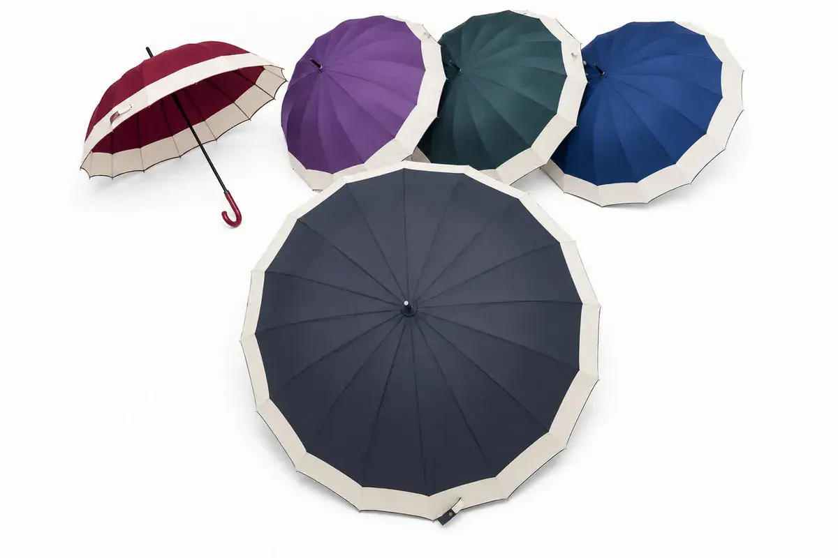 Parasol na kiju długi klasyczny mix kolorów – wzór 2
