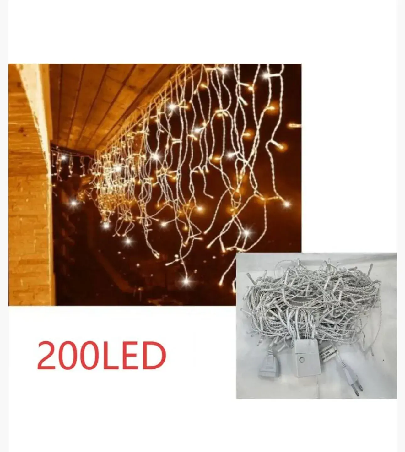 Lampka Dekoracyjna Świąteczna 200LED, kolor biały