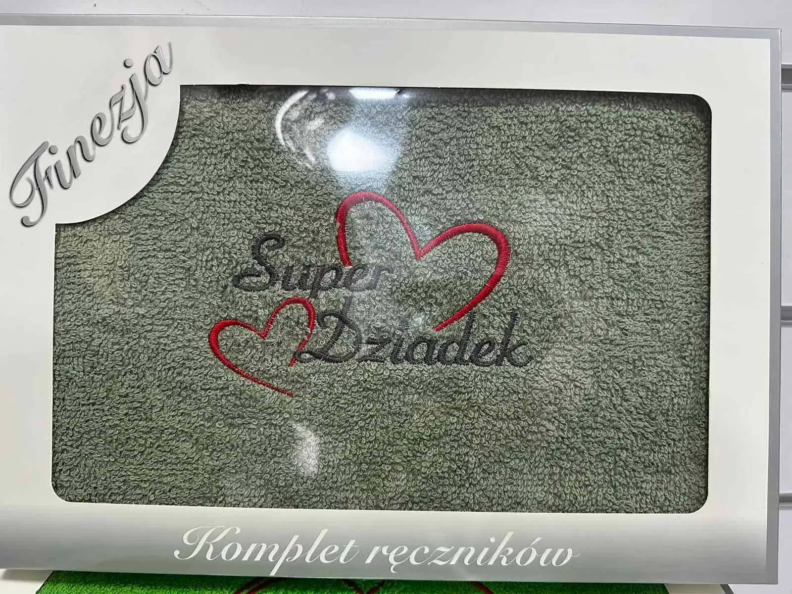 Ręczniki Bawełniane na Dzień Babci & Dziadka 70/140, kolor zielony