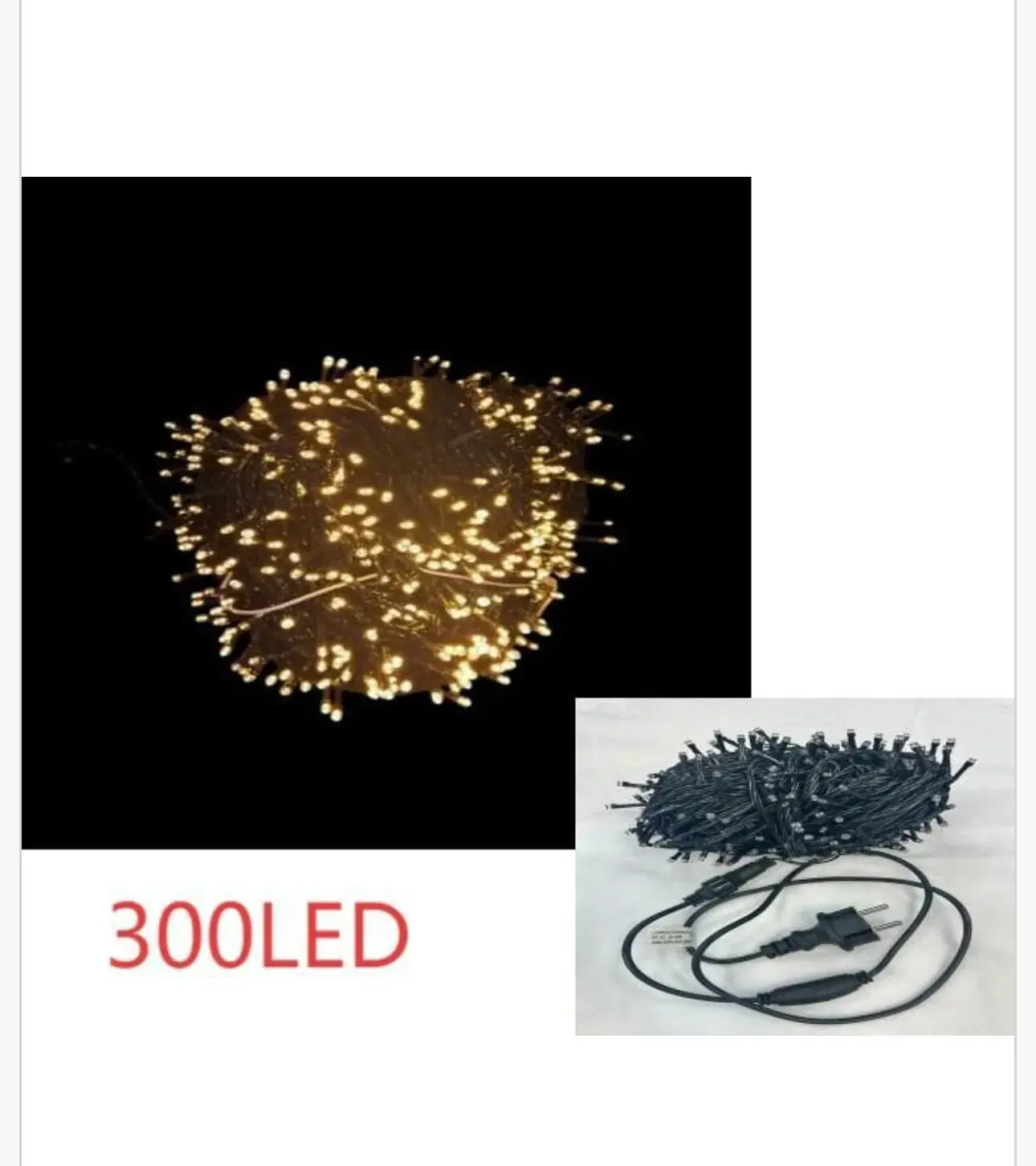 Lampka dekoracyjna świąteczna 300LED, ciepłe białe światło led