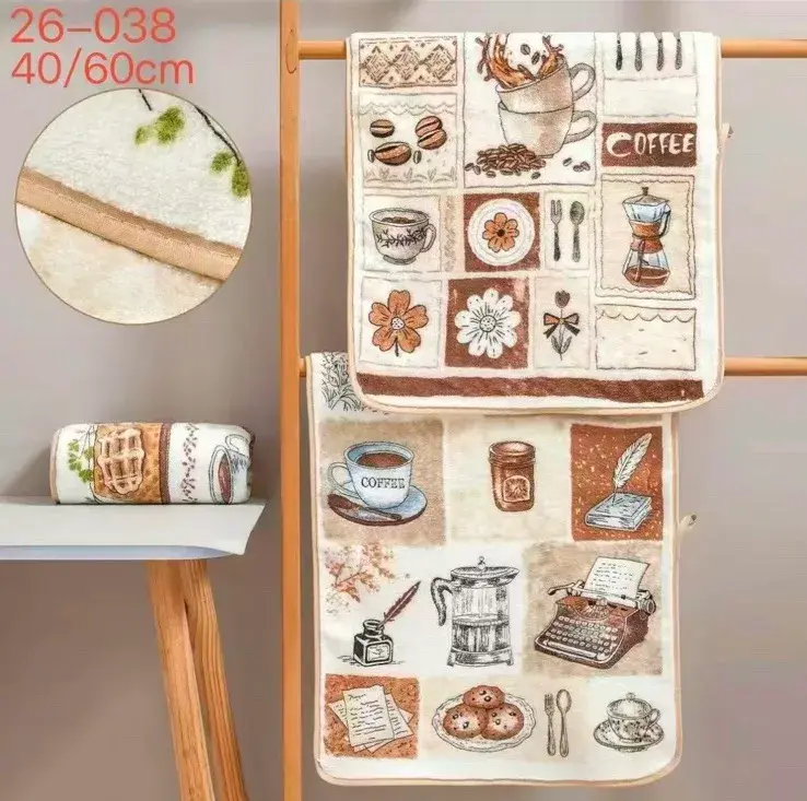 Ścierka z mikrofibry Coffee 40x60 cm z nadrukiem kawowym, w wielu kolorach