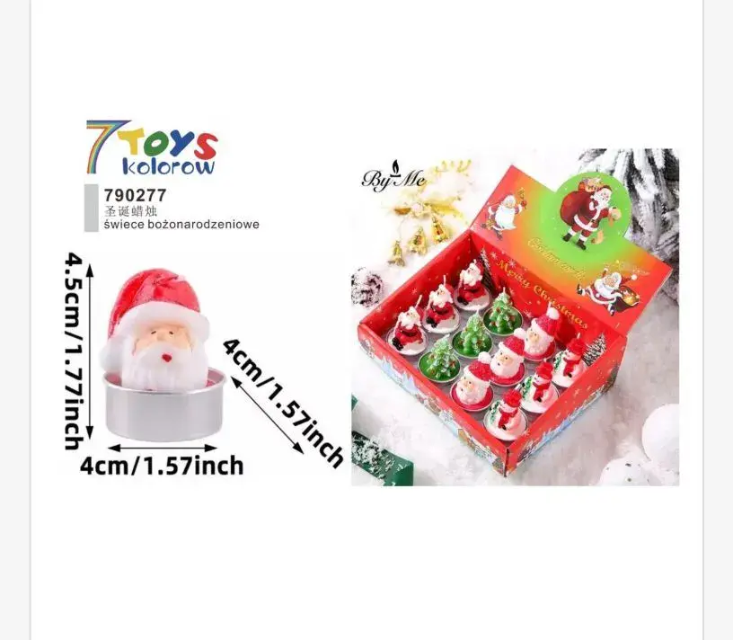 Świece Bożonarodzeniowe 7 Toys zestaw 12 sztuk mix wzorów