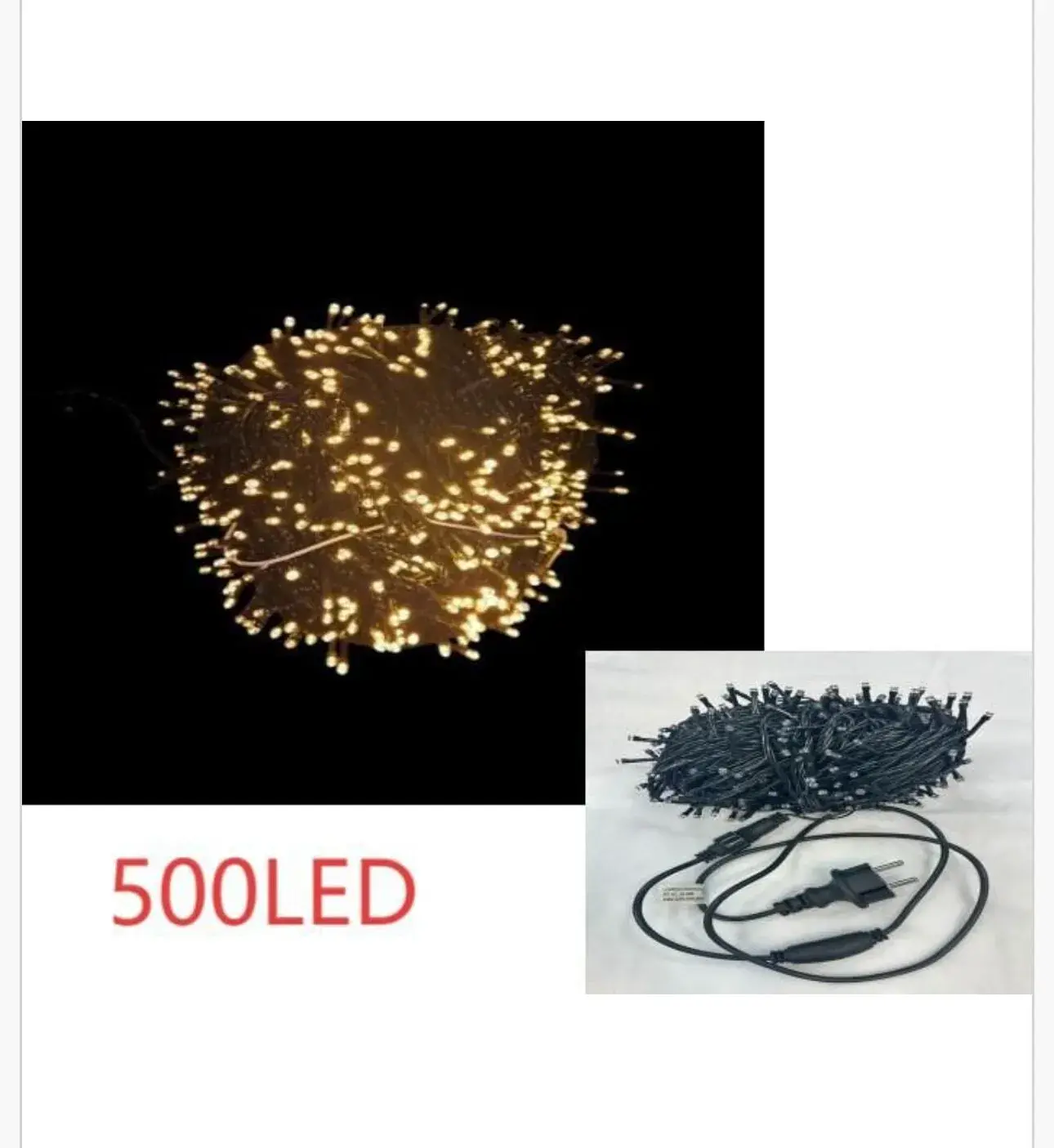 Lampka dekoracyjna świąteczna 500 LED, ciepłe białe światło – wzór 2
