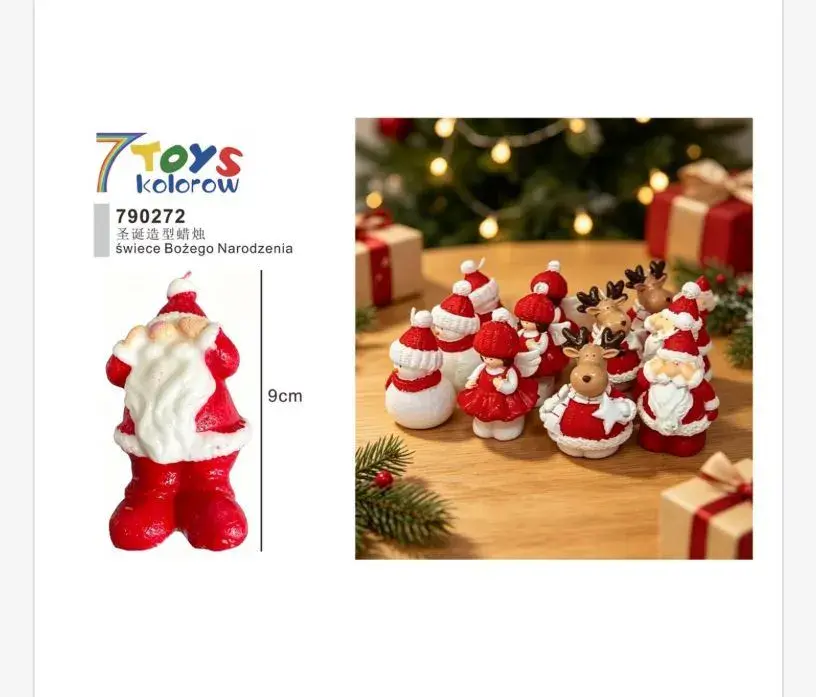 Świeca Boże Narodzenie figurka 9 cm mix wzorów 7 Toys kolorowa