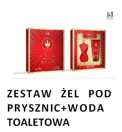 Zestaw prezentowy Żel pod prysznic + Woda toaletowa, kolor czerwony z metalicznym połyskiem