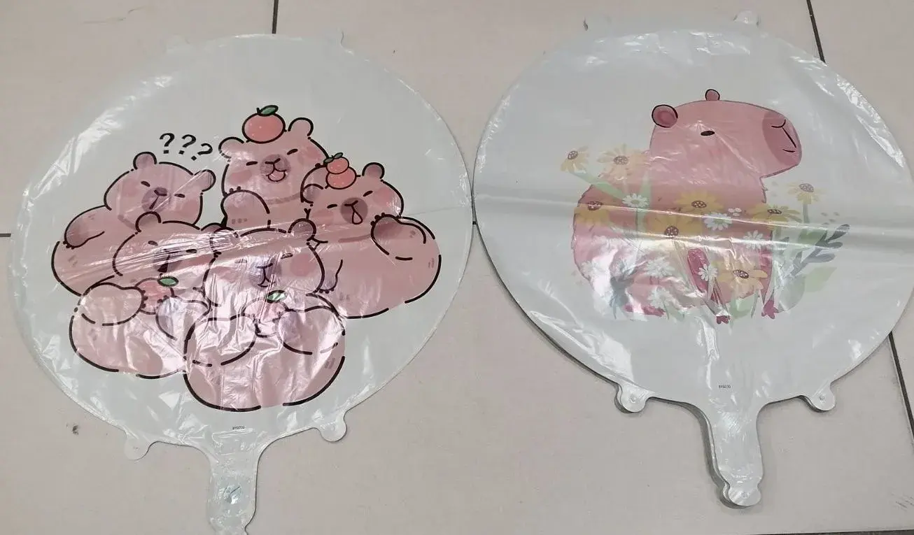 Balony z Hippo i Miśkami Różowe 50 szt