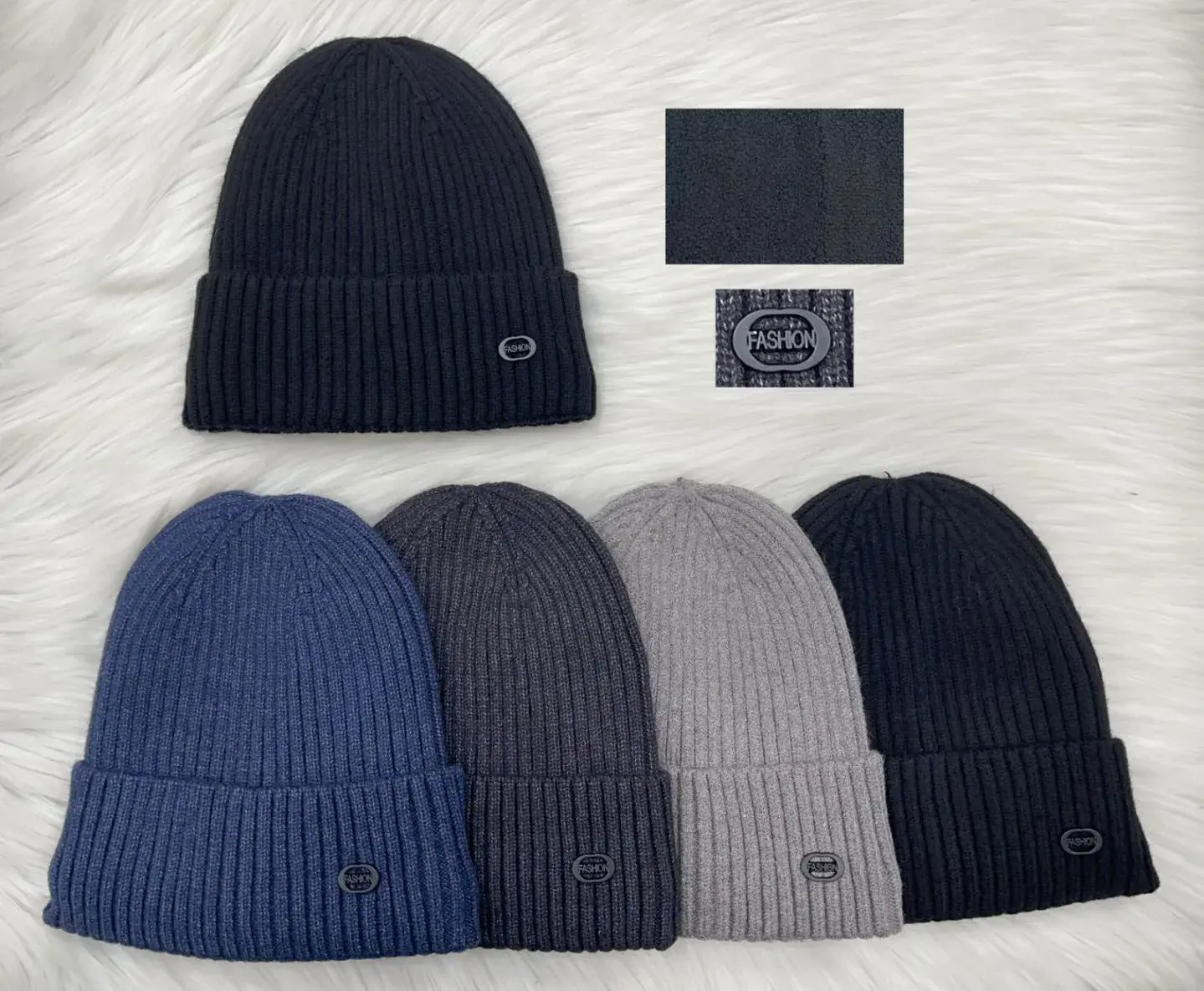 Czapki męskie beanie prążkowane 5 kolorów, w wielu kolorach