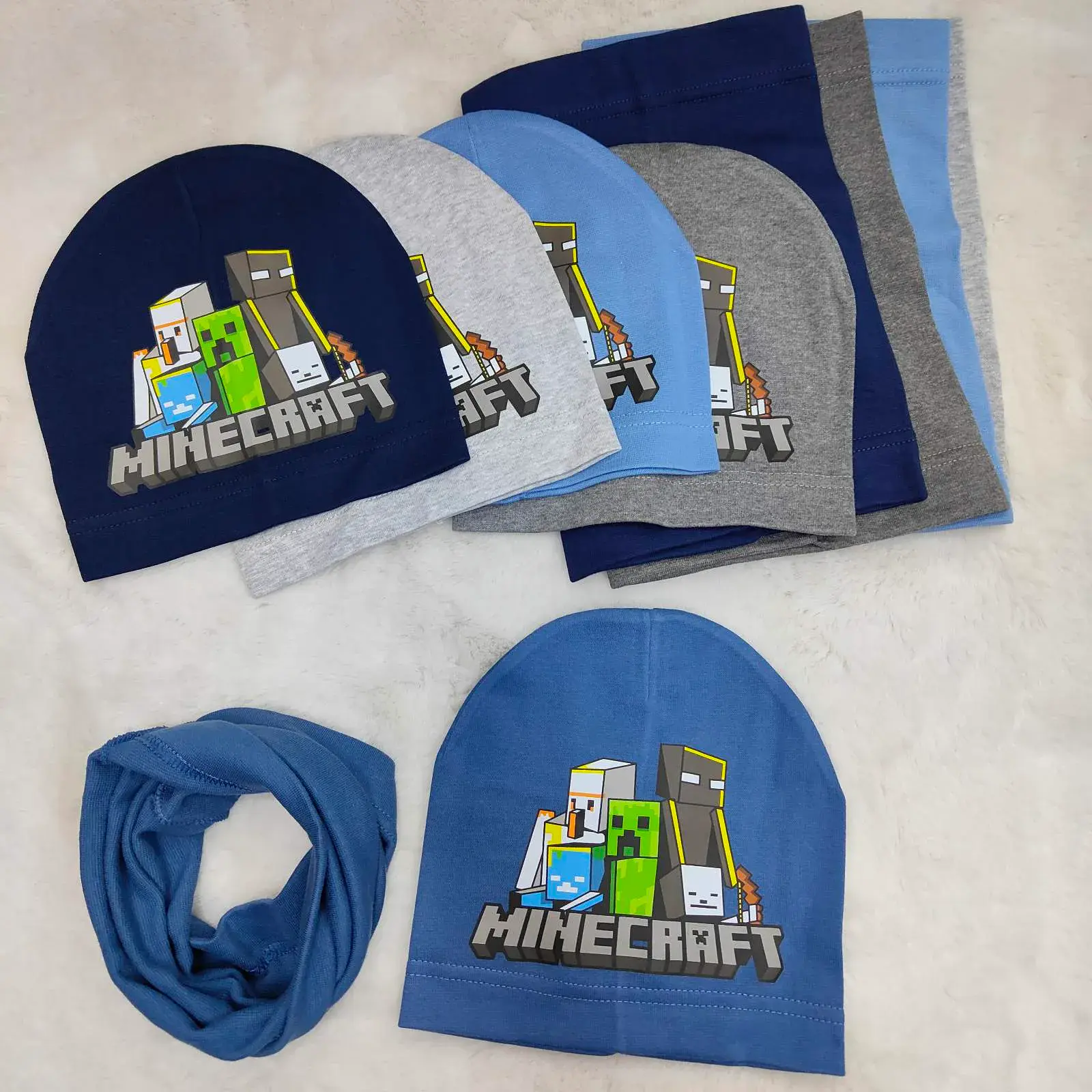 Komplet czapki i kominiarki Minecraft dla dzieci
