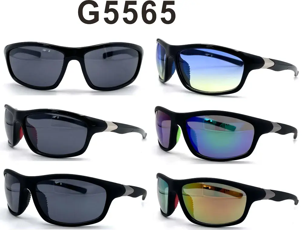 Okulary sportowe G55565 czarne z soczewkami lustrzanymi