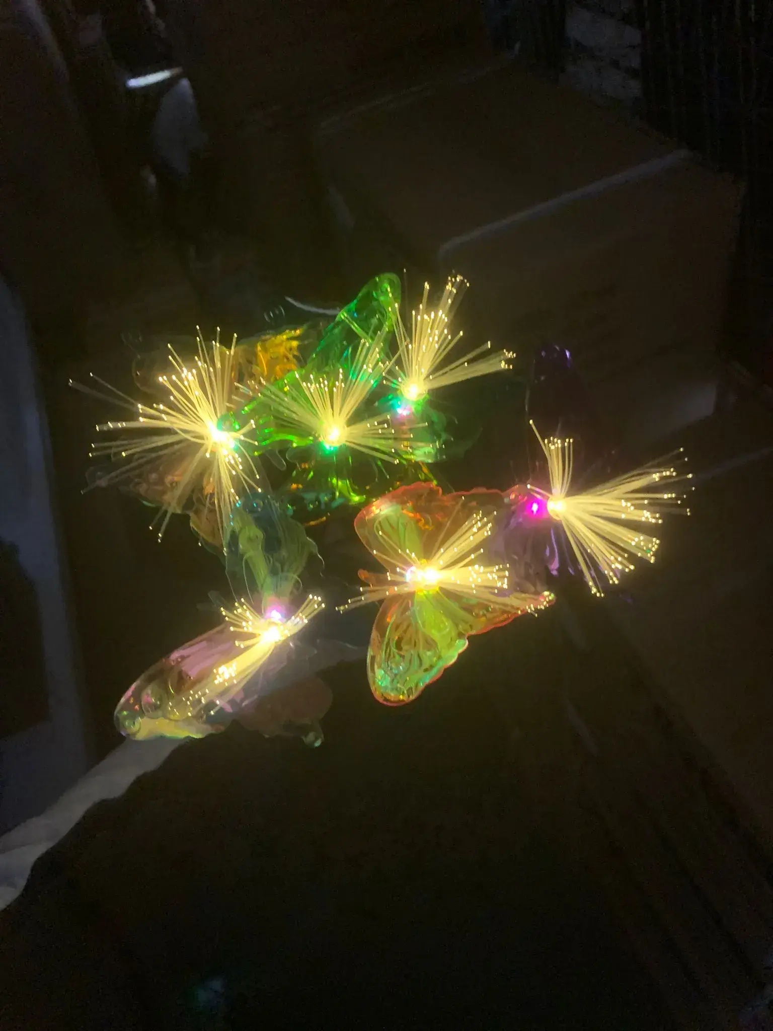 Zestaw 2PCS Lampa Solarna Motyle Światłowodowe RGB