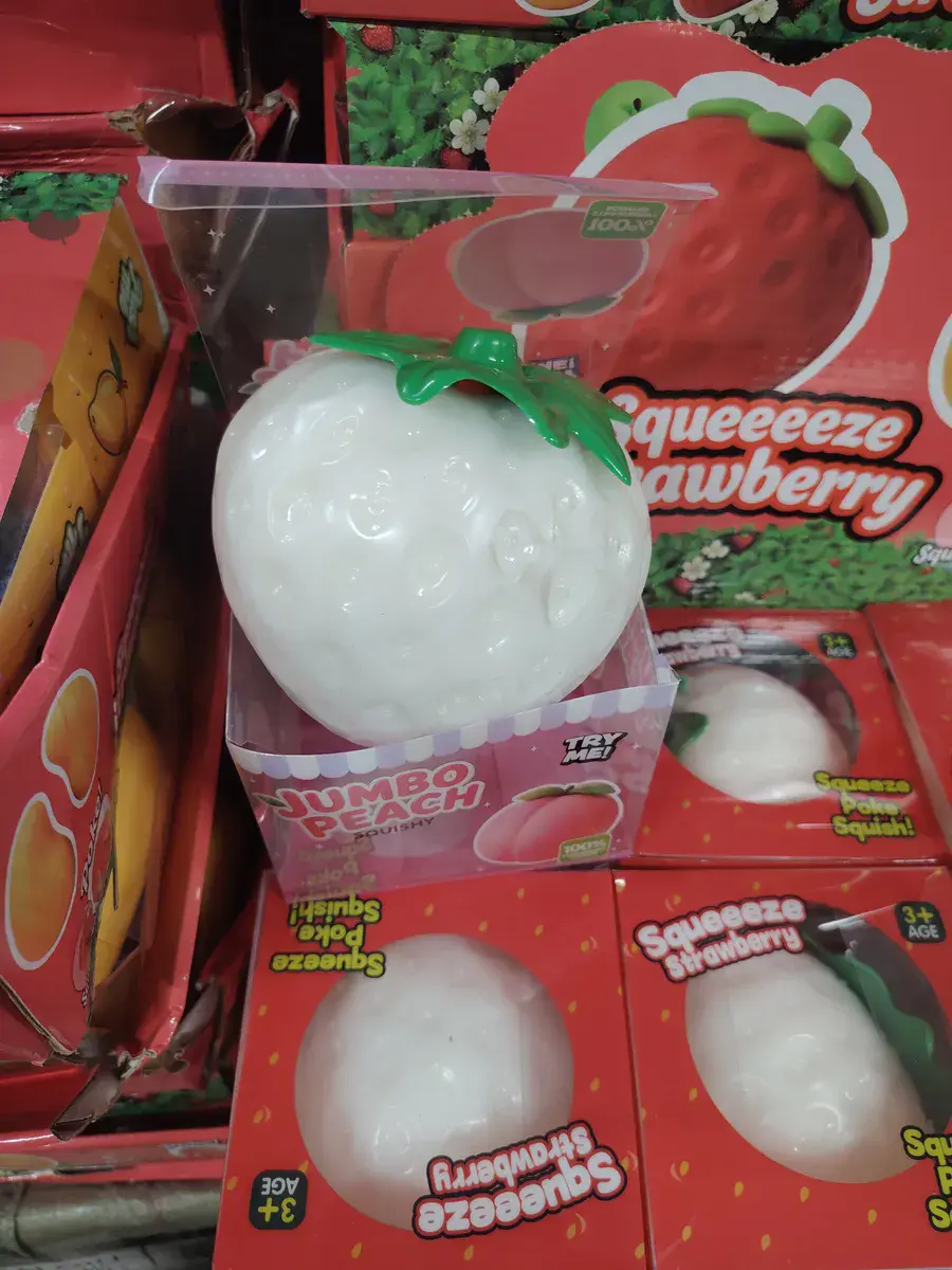 Jumbo Peach Squishy Biały Owoc Antystresowy 3+