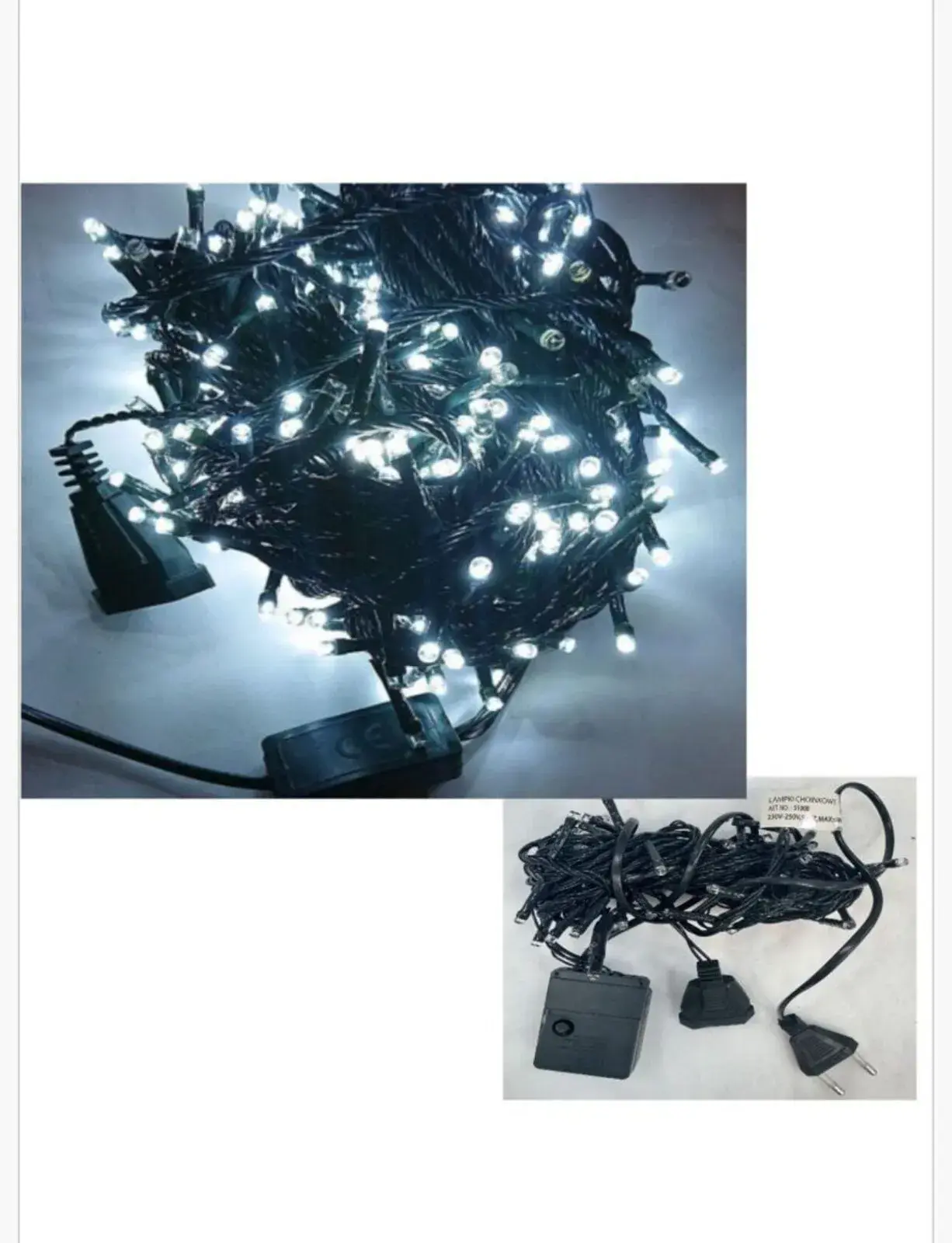 Lampka dekoracyjna świąteczna 100LED, kolor biały