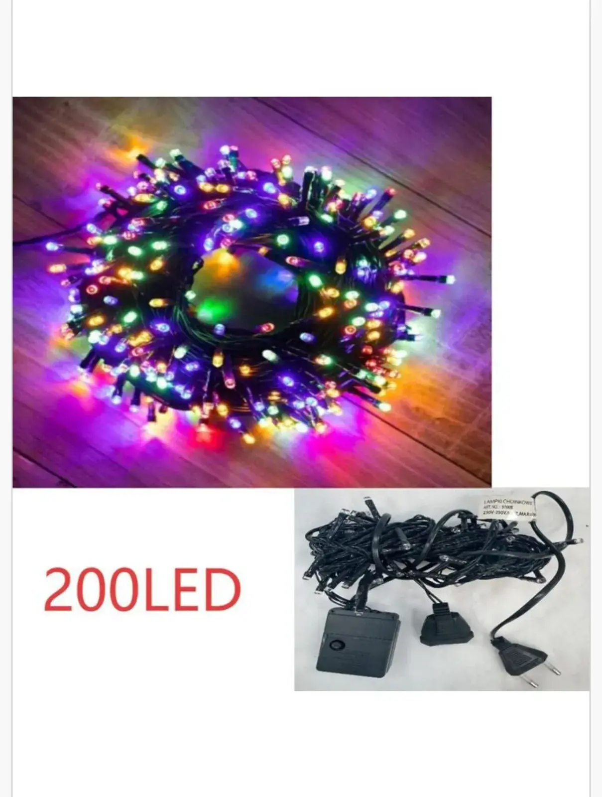 Lampka dekoracyjna świąteczna 200LED, w wielu kolorach – wzór 2