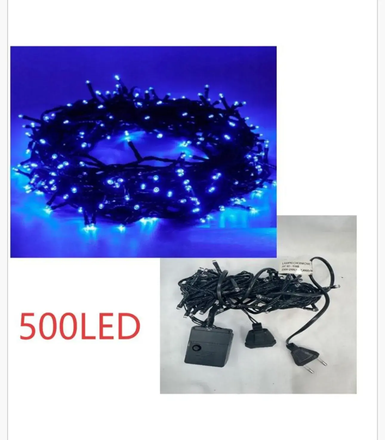 Lampka Dekoracyjna Świąteczna 500LED, kolor niebieski