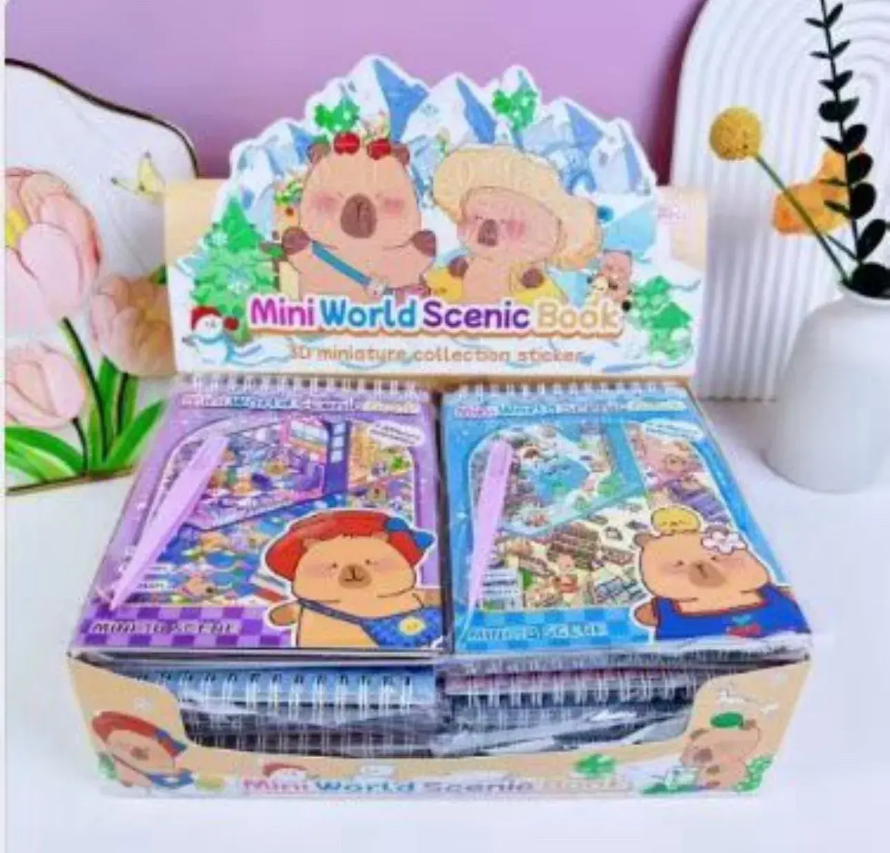 Zabawki Naklejki Mini World Scenic Book Kapibara
