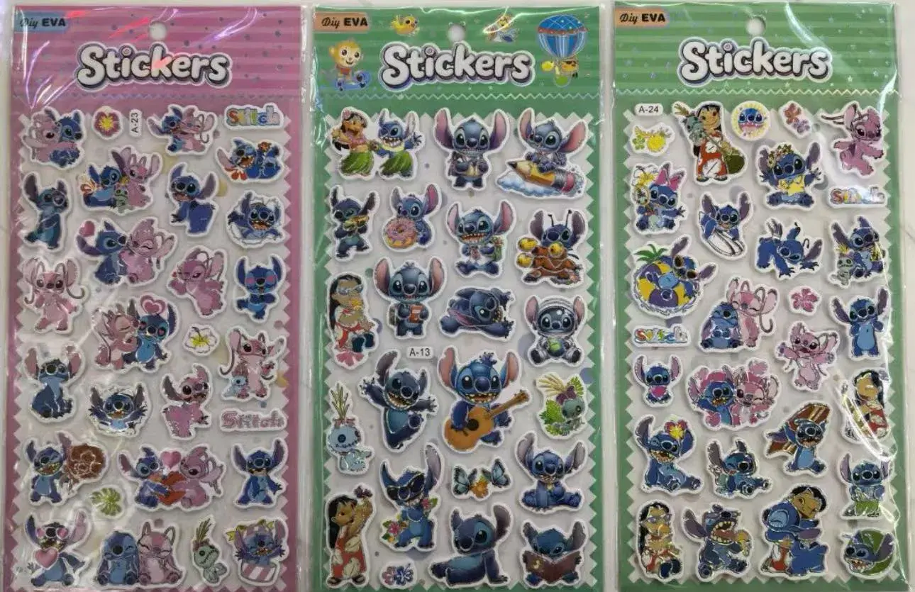 Naklejki Stitch EVA 3 arkusze DIY