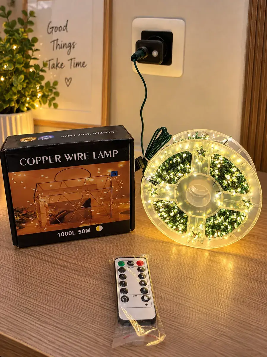 Lampki choinkowe LED 1000 LED 50 m ciepły biały z pilotem
