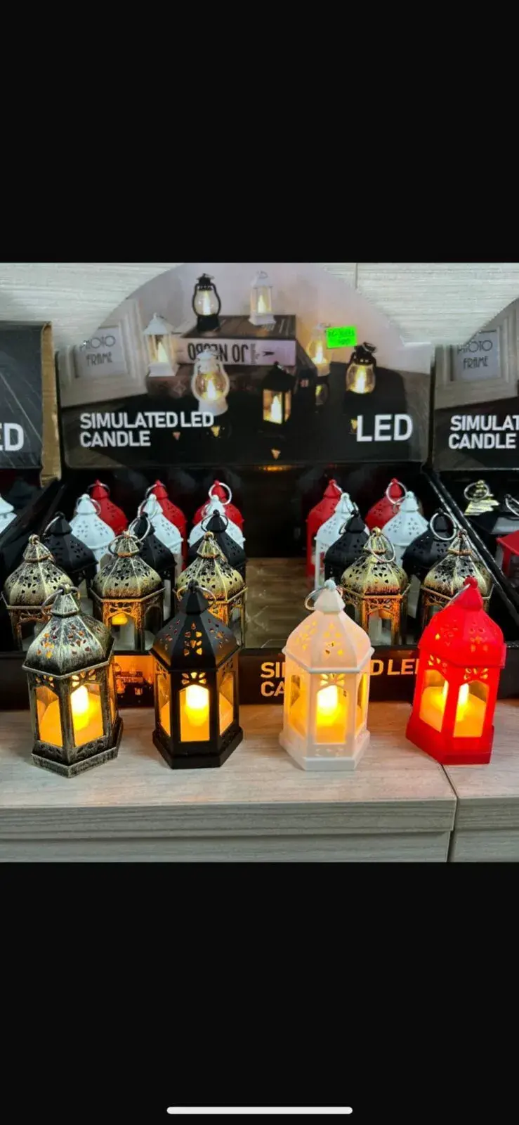 Lampki LED symulujące świece w kształcie lampionów, w wielu kolorach