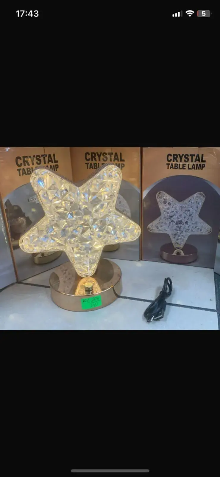Lampka nocna Crystal Star Table Lamp