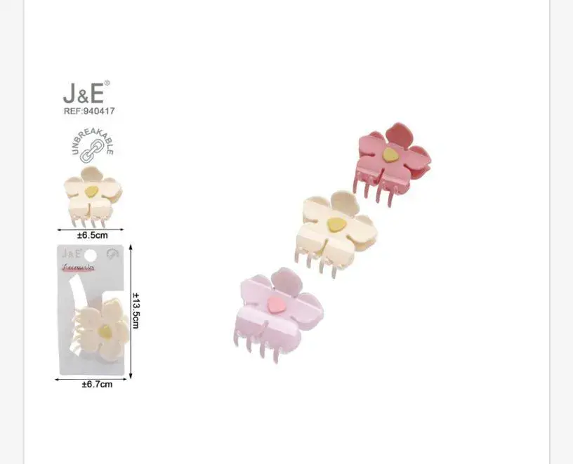 Klamry do włosów kwiatowe J&E REF JE80417 5,7 cm