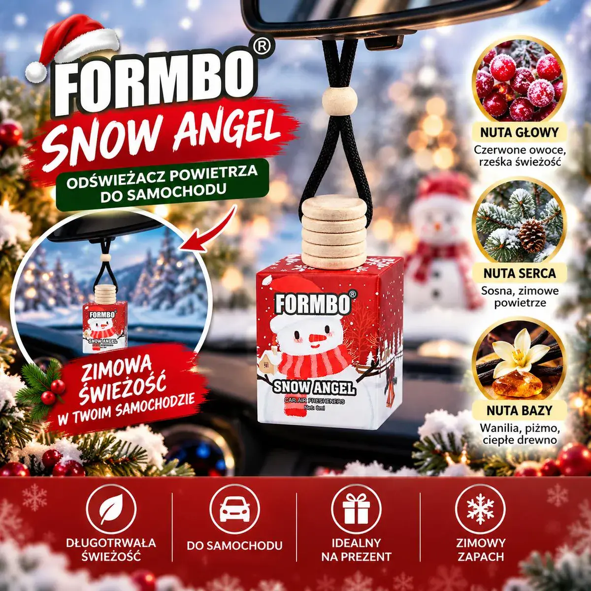Odświeżacz powietrza do samochodu snow angel zimowa świeżość