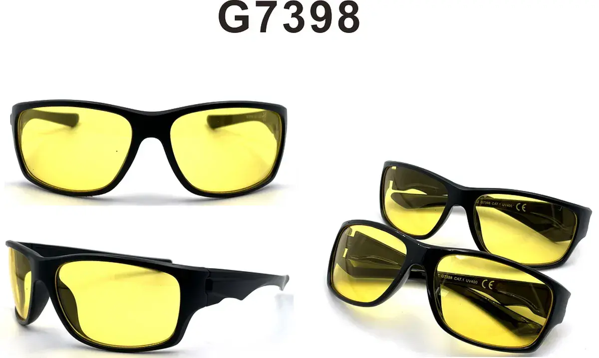 Okulary ochronne nocne G7398 z żółtymi soczewkami UV400
