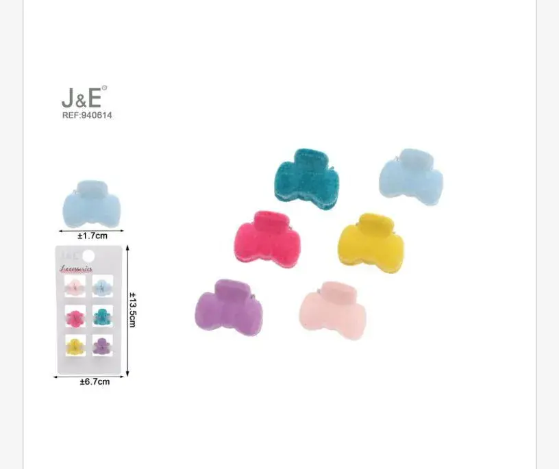 Klamry do włosów J&E REF J5E14, 2,1x1,7x2,5 cm, multikolor