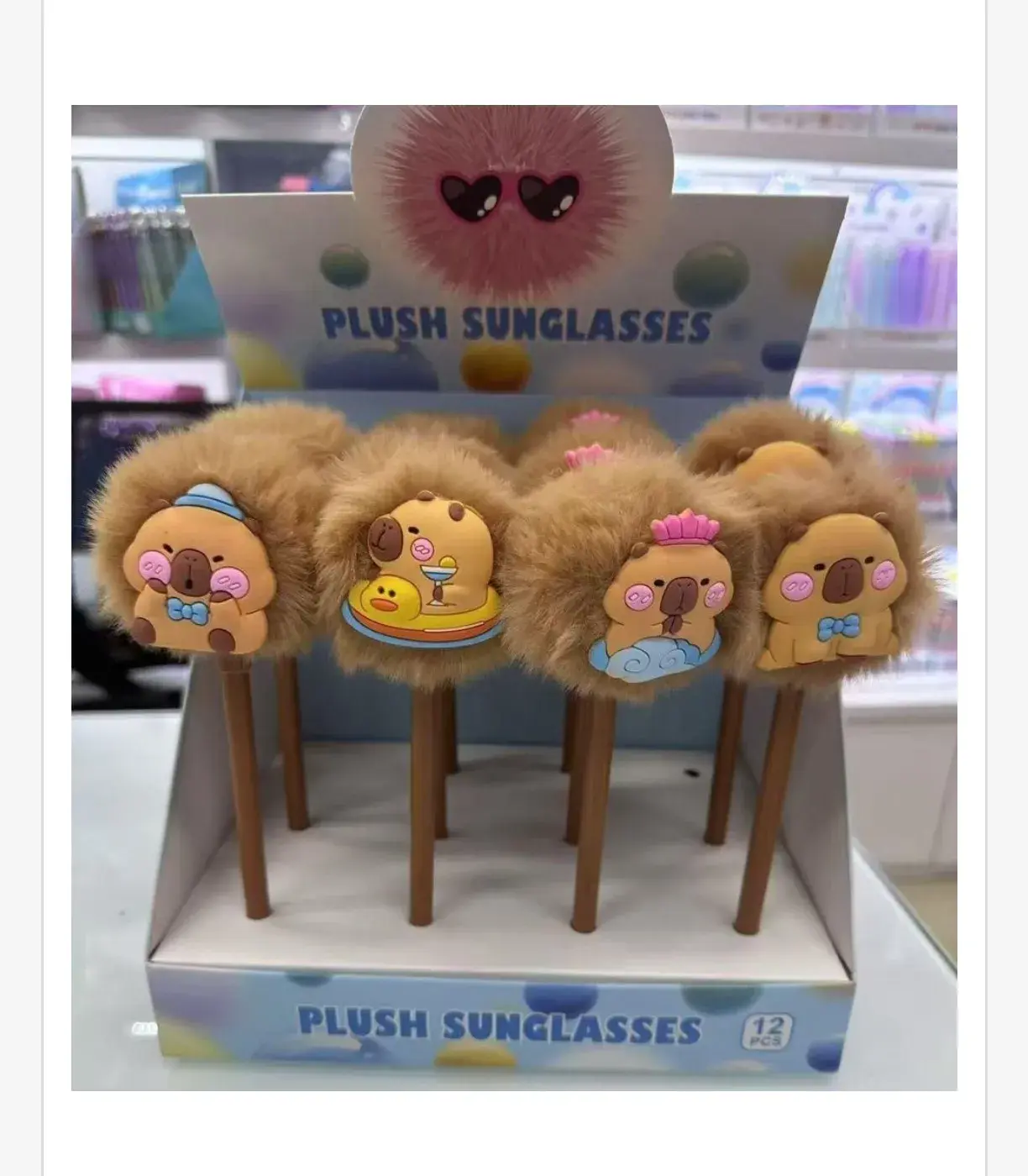 Długopis Koala z Pluszowym Pomponem - Mix Wzorów, 12 szt.